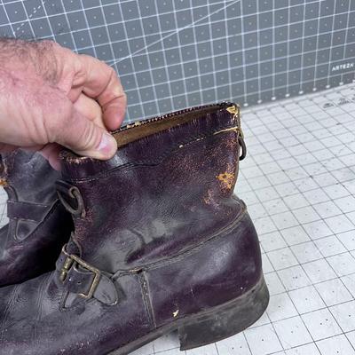 1940's Men's Leather Boots, TURE Barn FIND! 