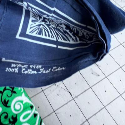 Pile of (10) Real VINTAGE  Neckerchiefs / Bandanas