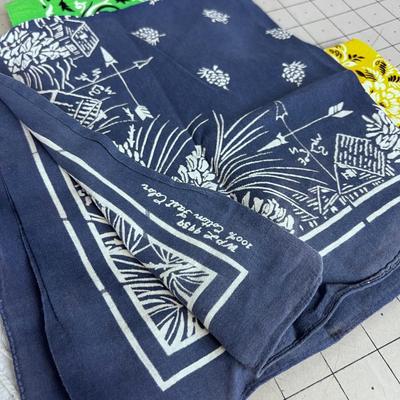 Pile of (10) Real VINTAGE  Neckerchiefs / Bandanas
