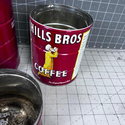 3 VINTAGE Coffee Cans NO Lids.