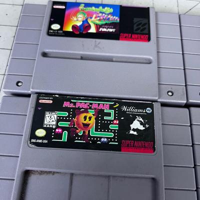 (4) Super Nintendo Cartridges Mostly Donkey Kong and Ms. Pacman