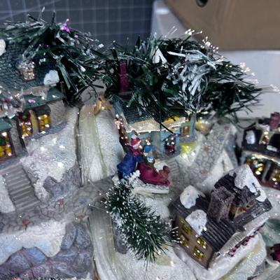 AMAZING! Christmas Sledding Village. Fiber optics Light UP