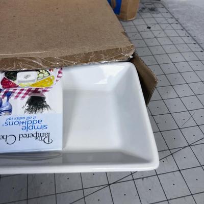 Pampered Chef, NEW - Simple Editions Rectangular Serving Tray WHITE
