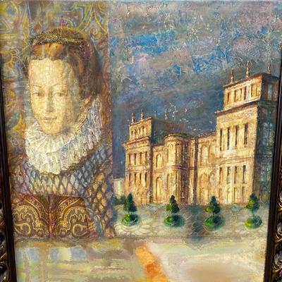 Lucien Dulfan "Portret" Mixed media canvas