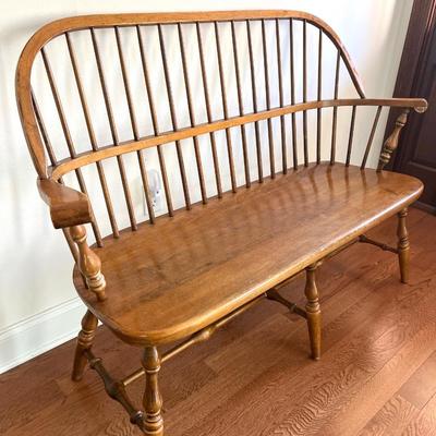 ETHAN ALLEN Windsor Style Maple Bench