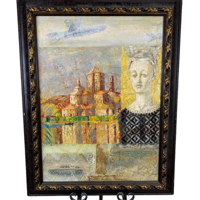 Lucien Dulfan "Reflection,2000" Mixed media canvas
