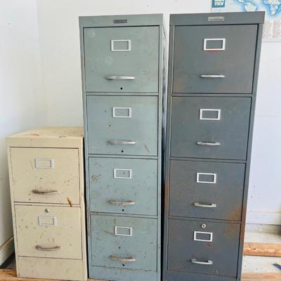 Three (3) Garage Filing cabinets