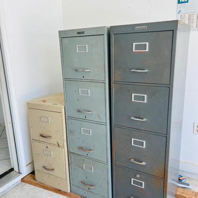 Three (3) Garage Filing cabinets