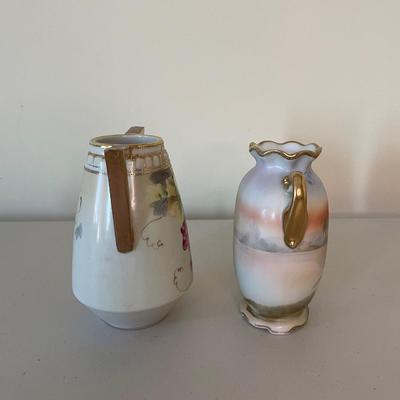 Two Nippon Hand Painted Vases