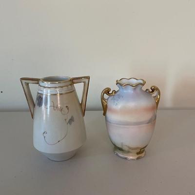 Two Nippon Hand Painted Vases