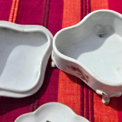 Vintage Porcelain Jewelry Box with (2) Ring Dishes
