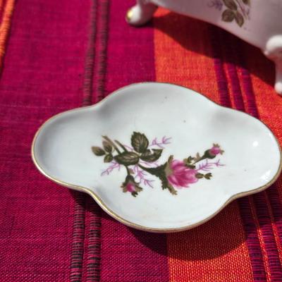 Vintage Porcelain Jewelry Box with (2) Ring Dishes