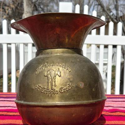 Antique/Vintage Brass Spittoon 'Brass Ass of Cripple Creek'