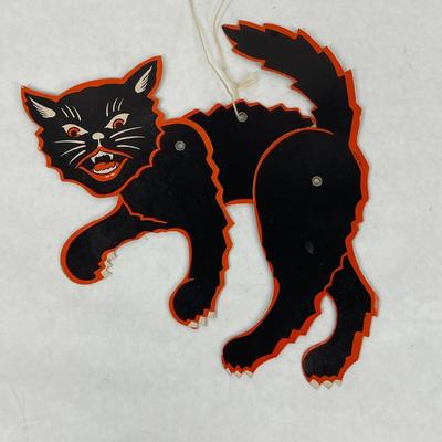 VIntage Cut-out Halloween Black Scary Cat