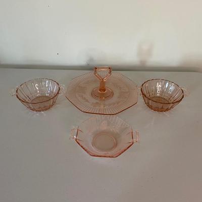 Lot of Vintage Pink Depression Glassware