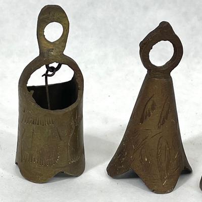 Lot of 4 Vintage Miniature Brass Bells