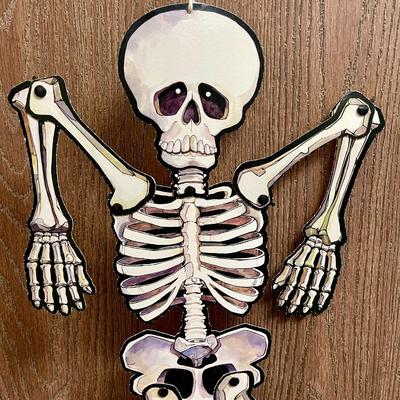 Vintage Halloween Skeleton Die Cut Decoration