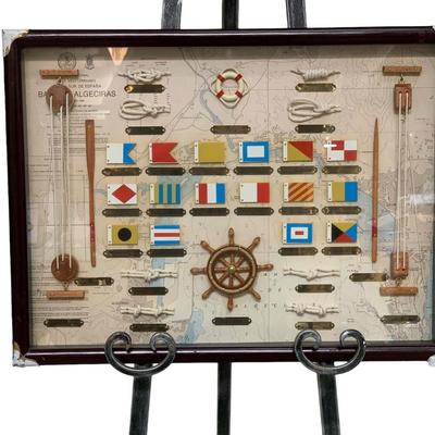 Nautical Map Vintage Shadow Box