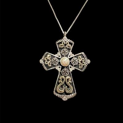 Sterling Necklace & Cross Pendant