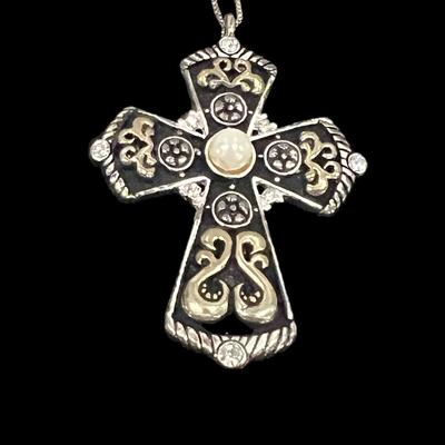 Sterling Necklace & Cross Pendant