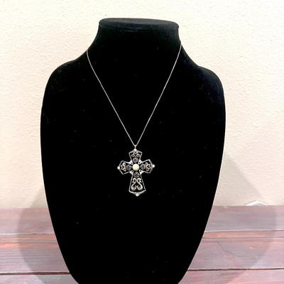 Sterling Necklace & Cross Pendant