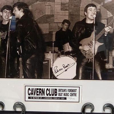 Photograph of The Beetles at The Cavern Club signed by Pete Best