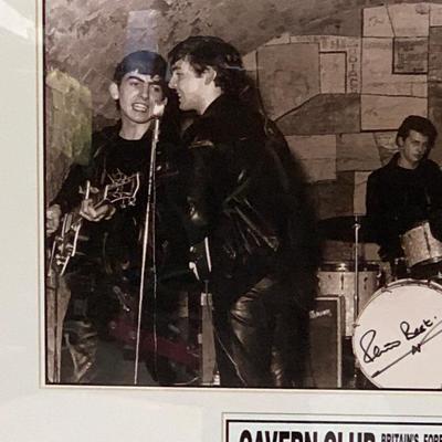 Photograph of The Beetles at The Cavern Club signed by Pete Best