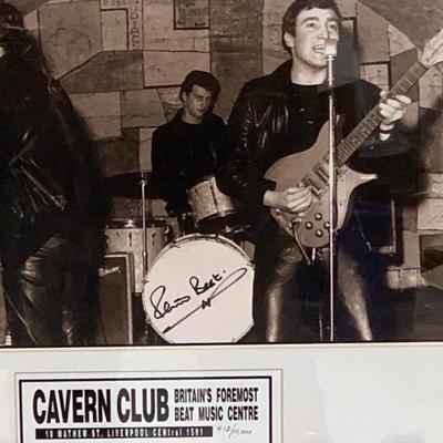 Photograph of The Beetles at The Cavern Club signed by Pete Best