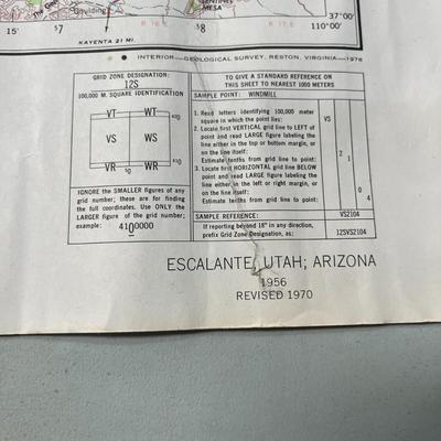 Escalante Map Utah, Arizona