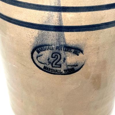 Vintage 2 Gallon Marshall Pottery Crock with Lid