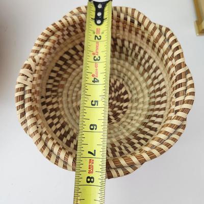 Lot of 3 Sweetgrass Handmade Baskets 2 w Handles