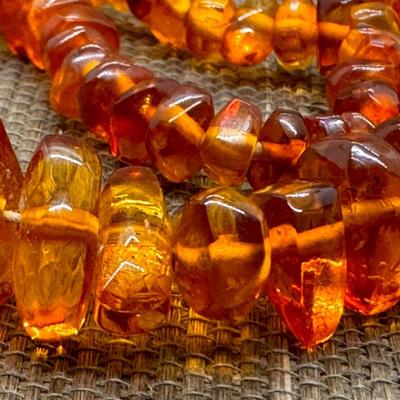 LOT 11 - Amber Colored Beaded Necklace