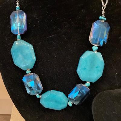 3 Blue/green necklaces