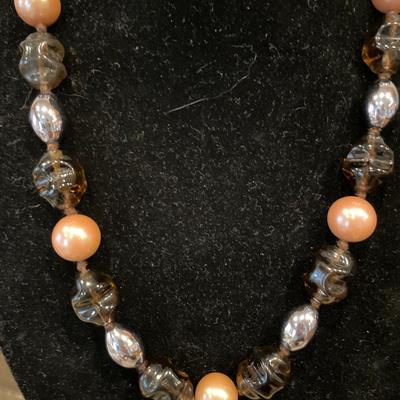 3 bead necklaces leather bracelet