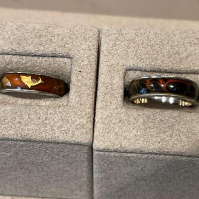2 stainless steel rings & 1 costume ring