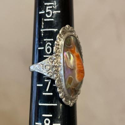 Antique coral ring and pin