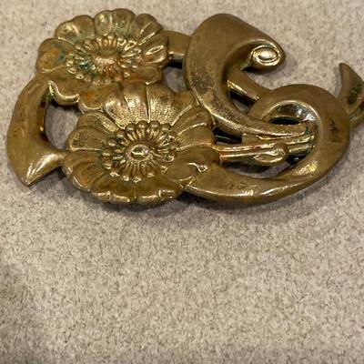 3 Vintage brass color pins