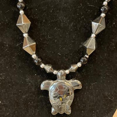 Garden of the Gods bracelet & hematite turtle necklace