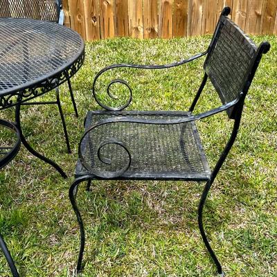 Wrought Iron Patio Table and 4 Chairs Set