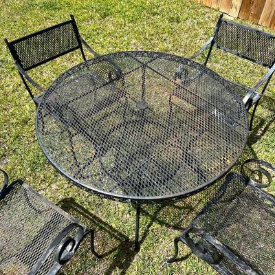 Wrought Iron Patio Table and 4 Chairs Set