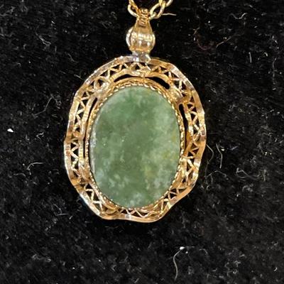 12k Gold Filled with Jade pendant
