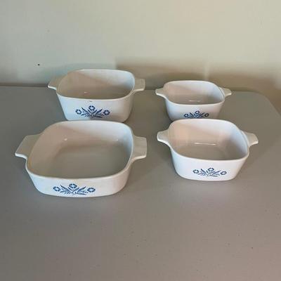 Vintage Cornflower Blue Corning Ware Baking / Casserole Dishes