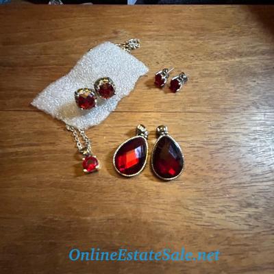 RED GEM JEWELRY SET