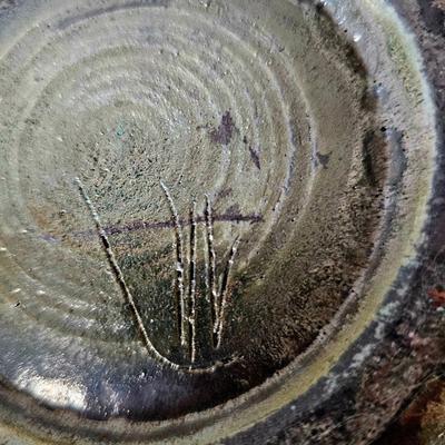 Japanese 1800s Metallic-looking Bowl Set Raku Glaze in beautiful form