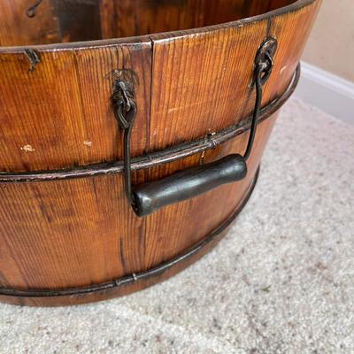 Antique large oak bucket