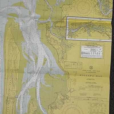 Willapa Bay Washington State Vintage Map