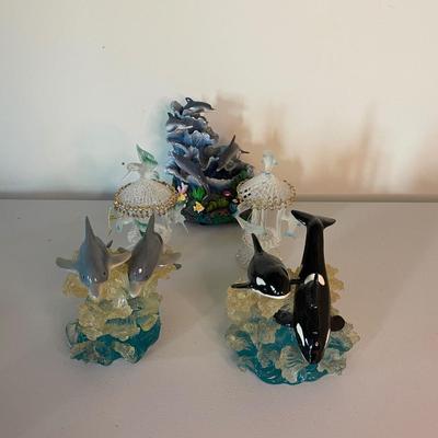 Lot of Dolphin / Whale Figurines