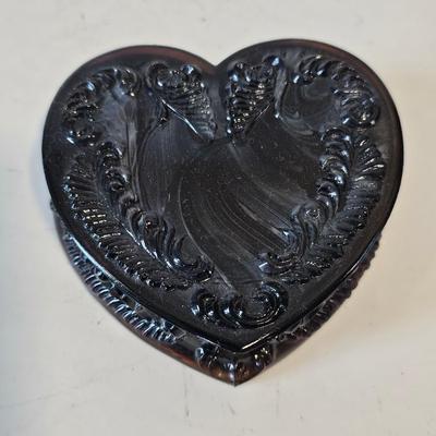 Black Glass Heart Box