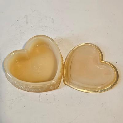 Peachy Off White Heart Shaped Box