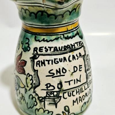 Antique Majolica Pottery Pitcher from the oldest restaurant